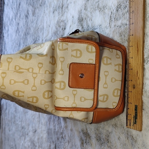 Etienne Aigner Brown and Cream Logo Canvas and Faux Leather Large Tote Bag - Picture 8 of 15